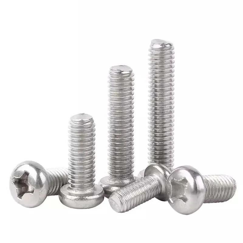 304 Stainless Steel Phillips Round Pan Head Screw Bolt M6 M8 M10 Cross Extension Screw For Furniture Switch Socket Screw