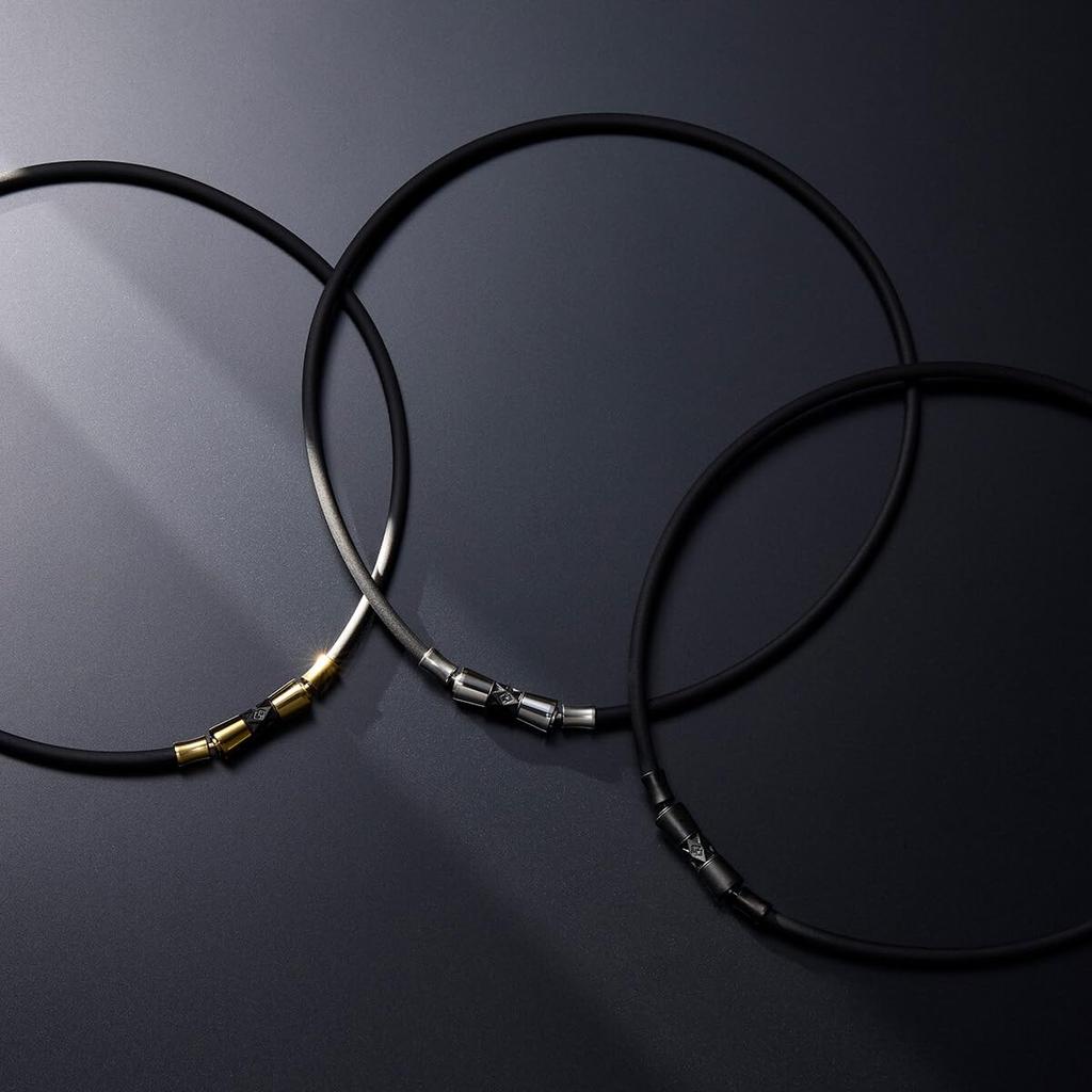 Colantotte TAO LIONE Magnetic Necklace TAO100 for Men and Women Matte Black x Black L (47cm)