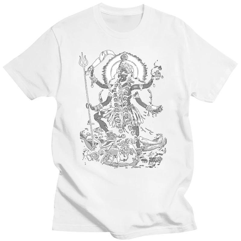 

Hindu God Kali Men s T-Shirt Summer Fashion Short Sleeve T-Shirt Round Neck Cotton Black Top High Quality Fashion 4XL