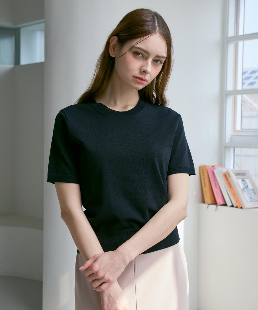 210EDIT Unisex Round Ice Knit [Black]_Zf2Sw900