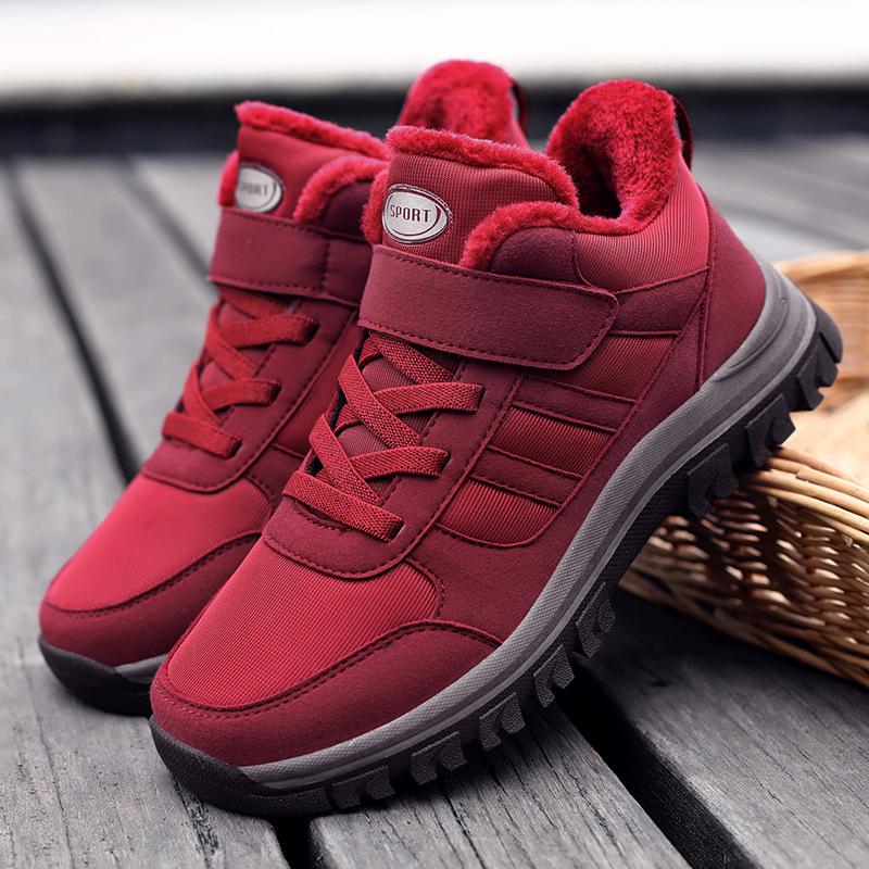 Women's & Men's Winter Walking Shoes MX1666 - Warm, Velvet-Lined, Large Size, High Top, for Middle-Aged & Elderly