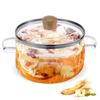 1.6L Clear Cooking Pot Double Ear Glass Soup Pot Household Glass Saucepan  Induction Cooker Gas