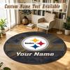 Round Rug Custom NamePittsburgh Steelers Pattern Non Slip Carpet Home Floor Decor