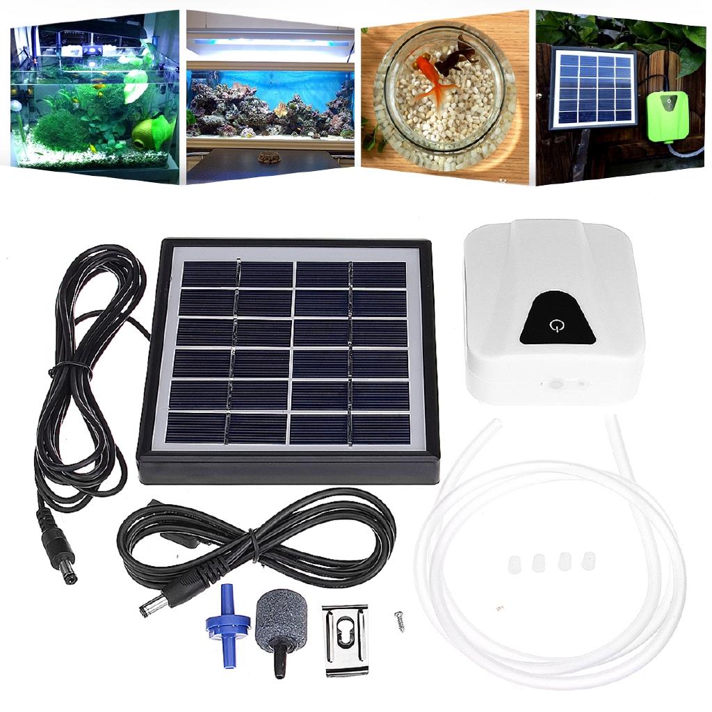 2 L / Min 3 Colors USB Solar Powered Oxygenator Water Pump Oxygen Pond Turbine Water Museum Air Pump for Plants Fish Tank Home Garden