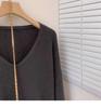 Women's Camel V-Neck Wool Sweater: Korean-Style, Loose Fit, Long-Sleeve Base Layer