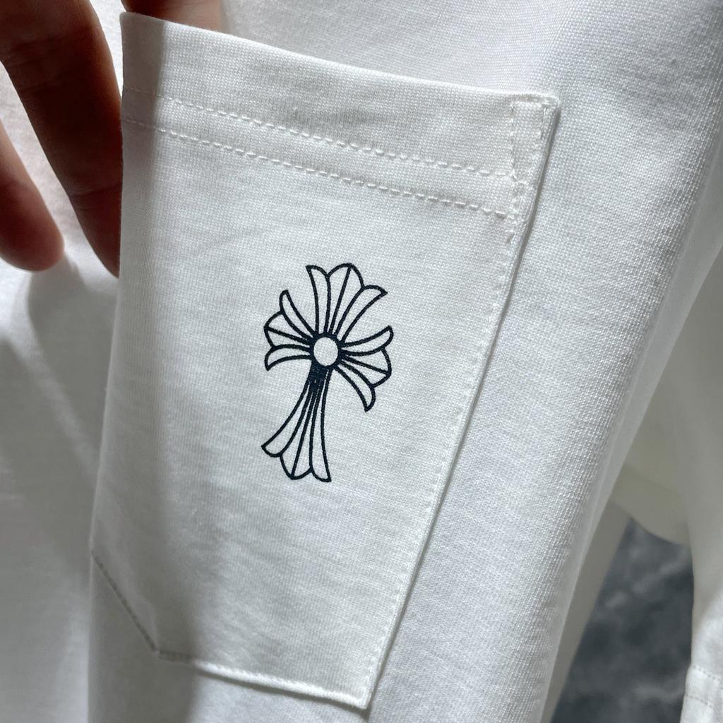 8010 CHROME HEARTS 2025 Sommer Neue Hochwertige Baumwolle Rundhals Lose Große Größe männer und frauen T-shirt Paar t-shirt