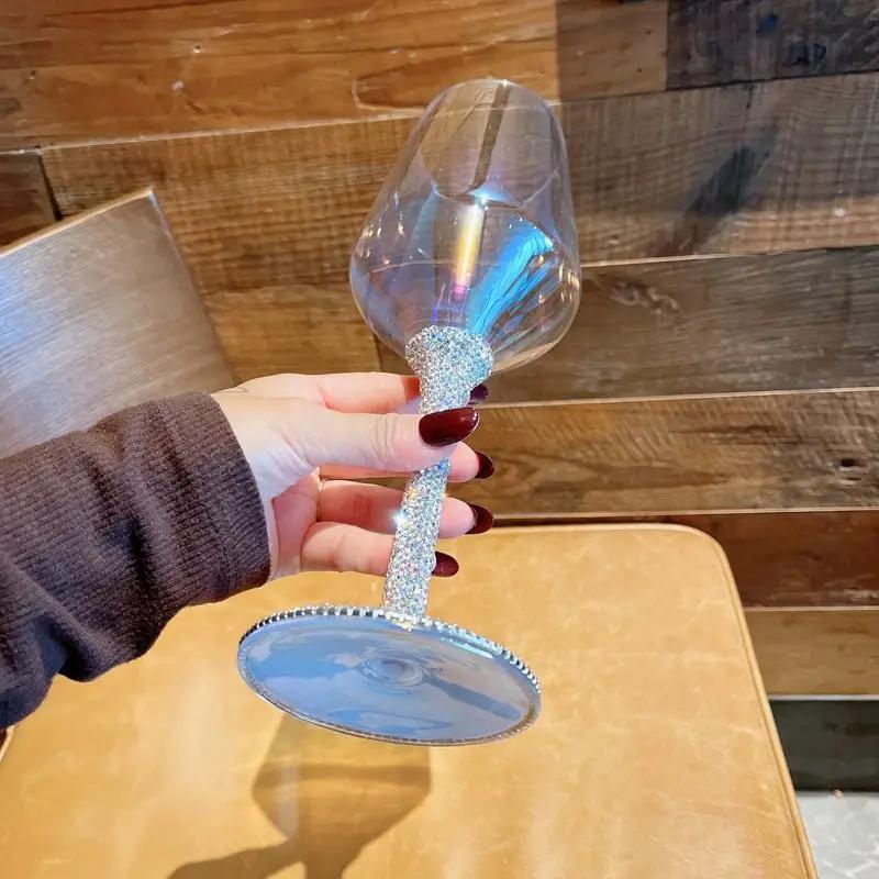 550ml Sparkling Rhinestone Crystal Red Wine Glass Luxury  Wine Glass Large capacity Glass Goblet Champagne For Party/Wedding