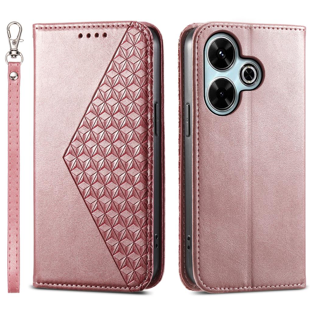 For Xiaomi Redmi 13 4G/5G/Note 13R 5G/Poco M6 4G Case Calf Texture PU Leather Phone Cover with Wallet