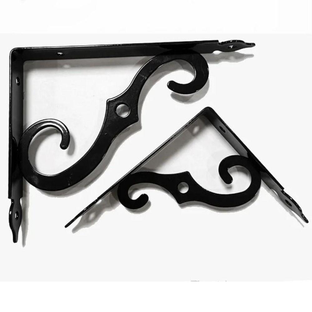 2Pcs Floating Shelf Brackets L Shape Shelf Supporter Triangular Shape Corner Brace  Wall Mounted