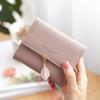Women's Wallet Cute Leaf Accordion Mini Card Holder Fashion Short Coin Purse Simple Solid color Wallet Multiple Slim Coin Purse