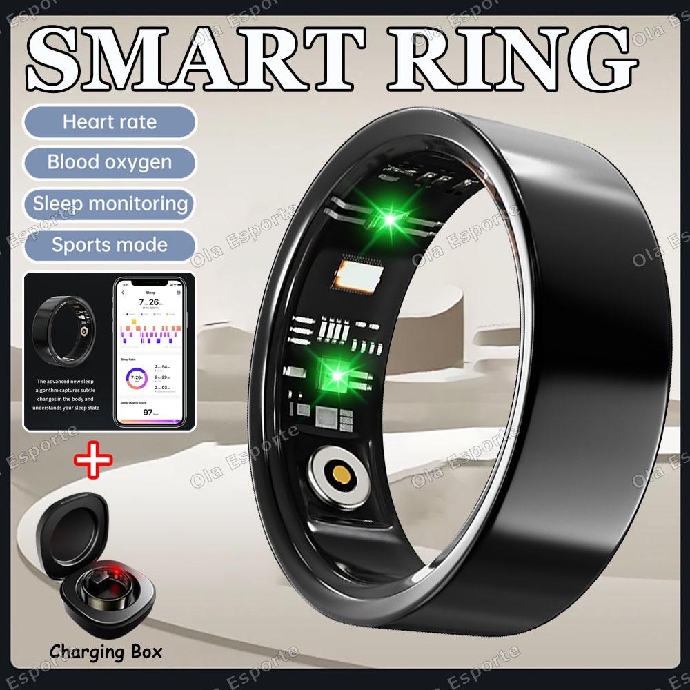 Smart Ring For Men Women IP68 Waterproof Sports Tracking Step Count Rings Heart Rate Blood Oxygen Sleep Health Monitor Smartring