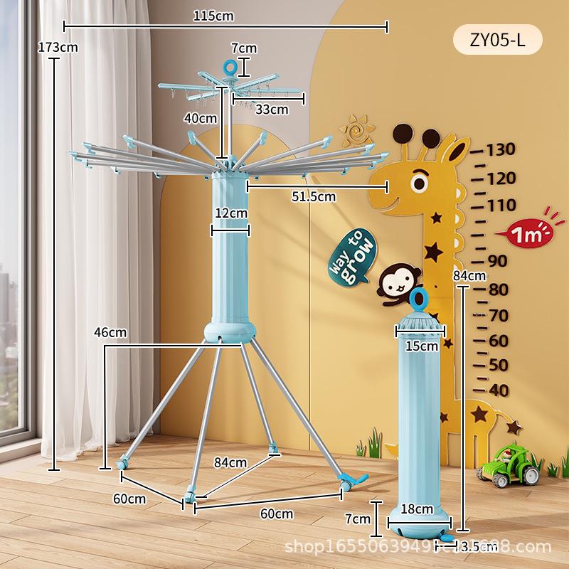 Floor-Standing Multi-Functional Space-Saving Indoor Clothes Drying Rack