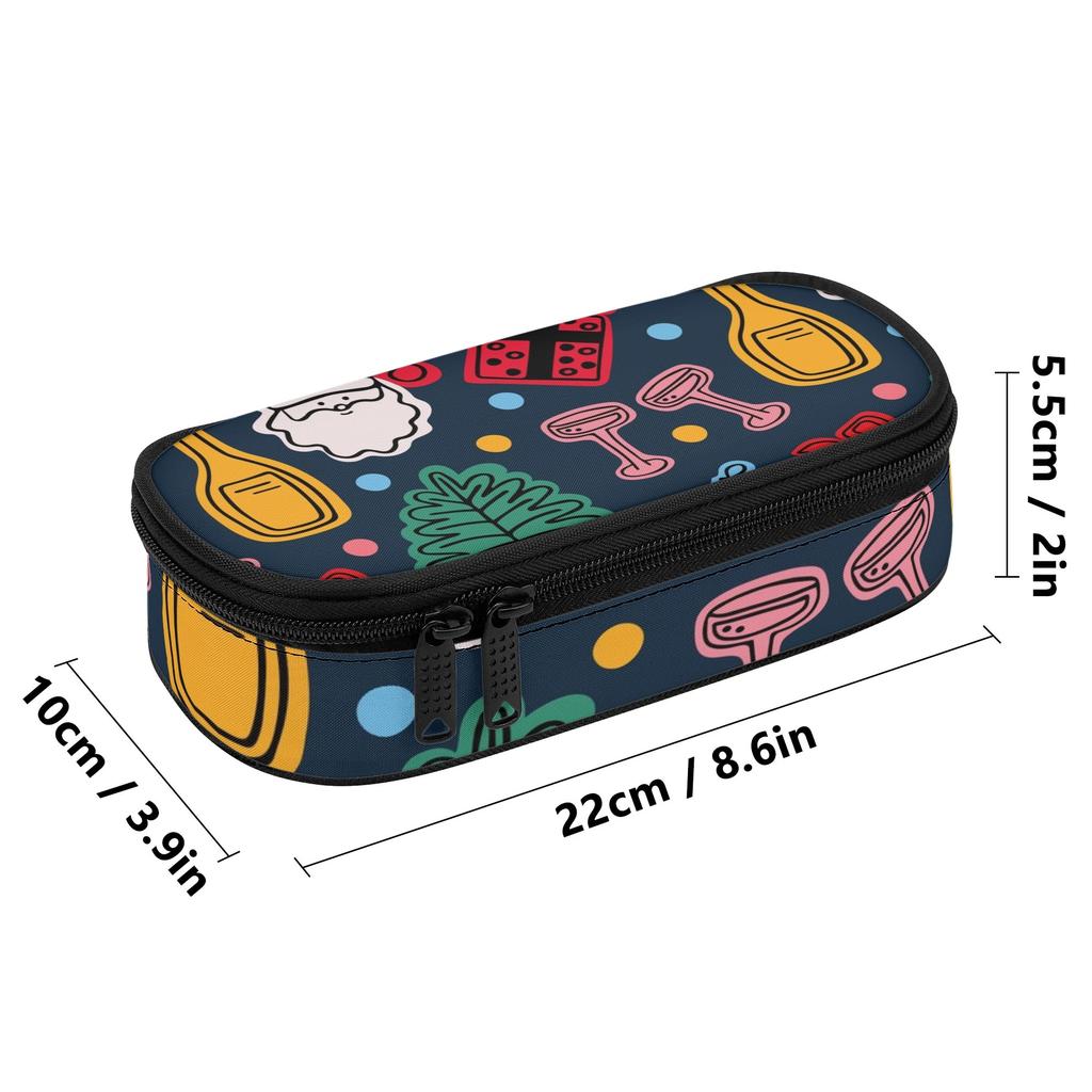 Pen Case Multi Compartment 300D Polyester Smooth Zipper with Main Pocket Mesh Layer and Removable Pen Divider for Everyday Study