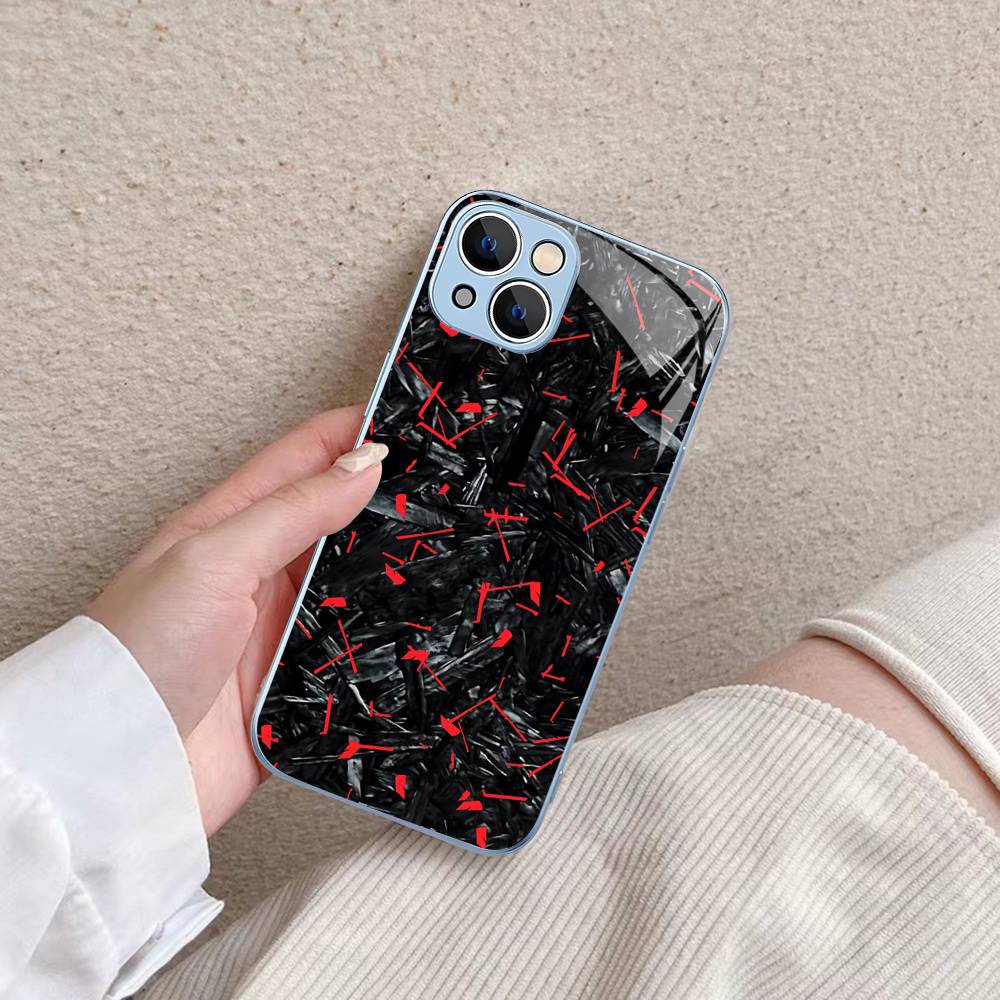 Forged Carbon Fundas Tempered Glass For Iphone 14 13 12 11 Pro Mini XS MAX 14Plus X XS XR Fundas