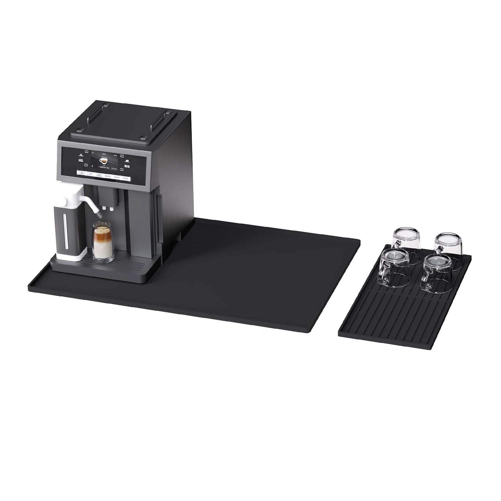 

Silicone Mat Under Coffee Machine With Lip Dish Drying Mats for Kitchen Counter Nonslip Rubber Backed Under Coffee Maker Mat M