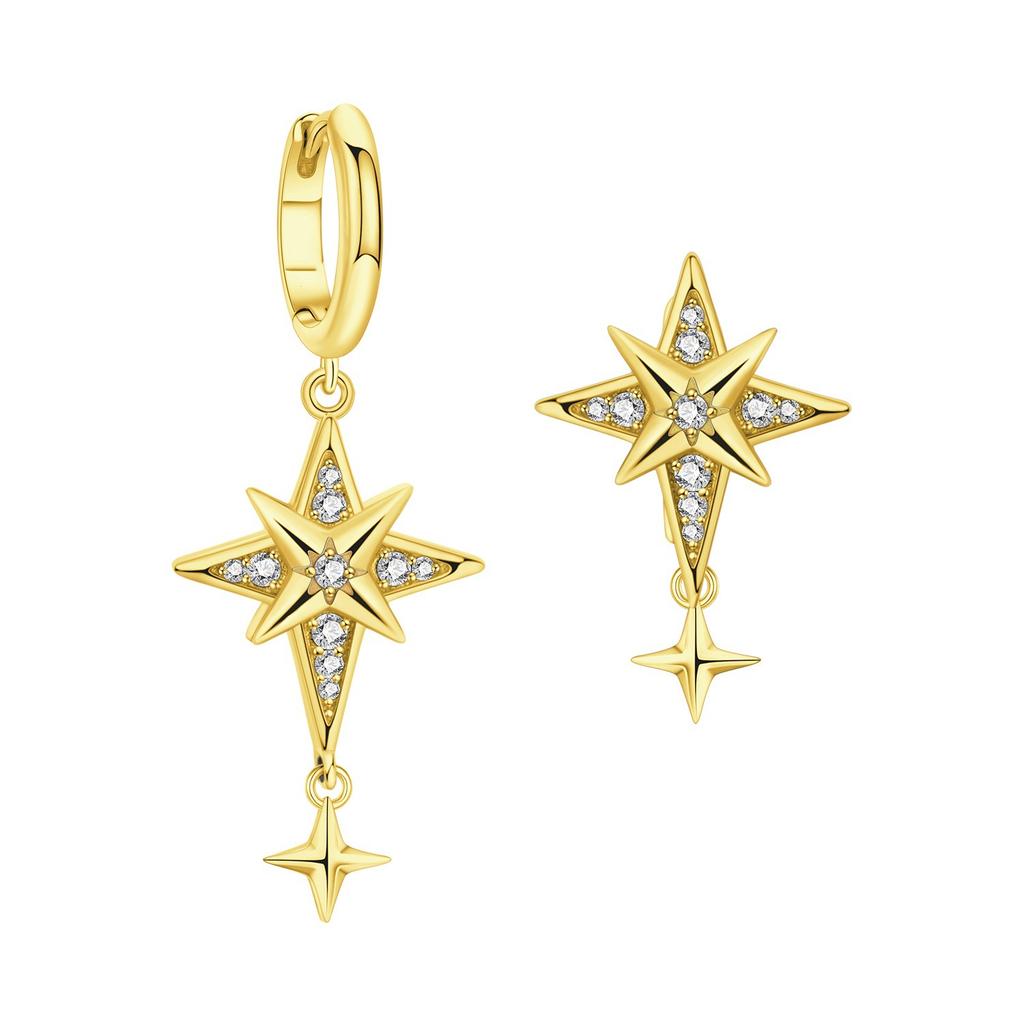 Simple Heart Cross Earrings For Women Fashionable Gold Elegant Jewelry Gift