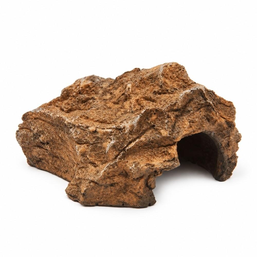 Resin Reptile Hide Cave Flat Base Reptile Shelter Sturdy Hideout Decor Pet Enclosure