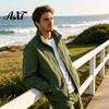 Windproof Athletic Sport Coats Men Windbreaker Jacket, Waterproof Stand Collar Coat, Casual Zip-up Lightweight Transitional Outerwear Jacket