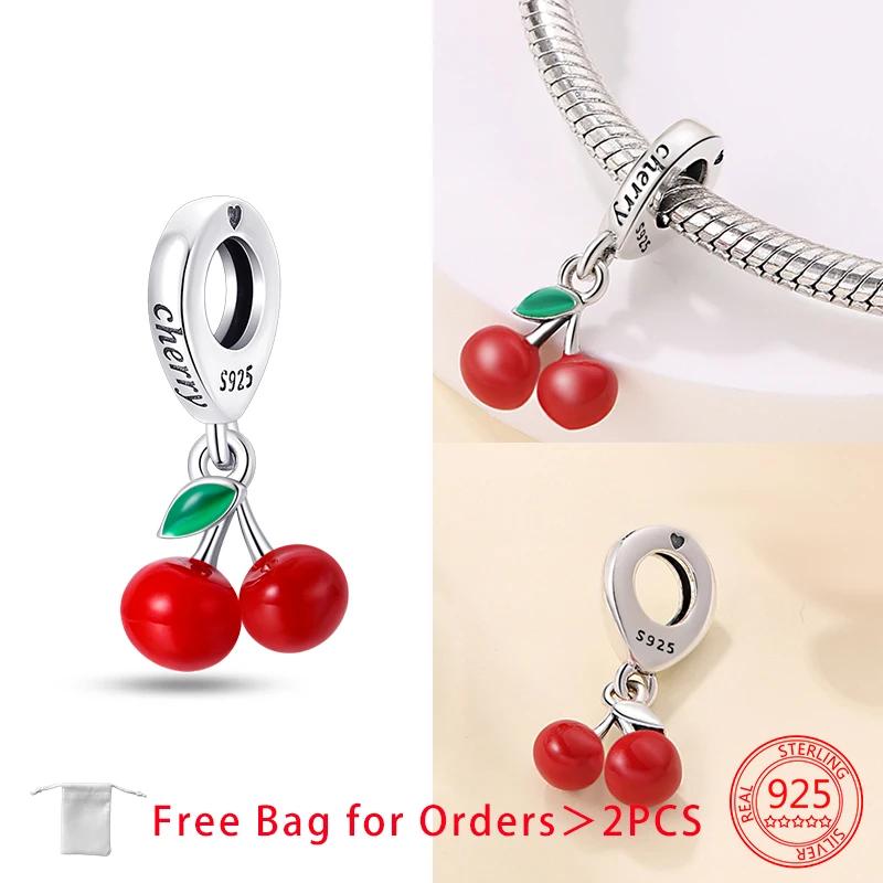 Original Copper Fruit Series Banana Watermelon Cherry Strawberry Beads Charms Pendant Fit Bracelet Fine Jewelry Gifts Making