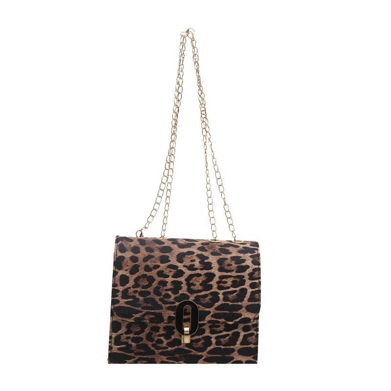 Fashionable Retro Street Style Pu Leather Handbag Elegant Small Square Bag With Chain