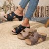 Pegged Platform Sandals for Women, Pointed-toe Shoes, Heightening Sandals for The Beach.