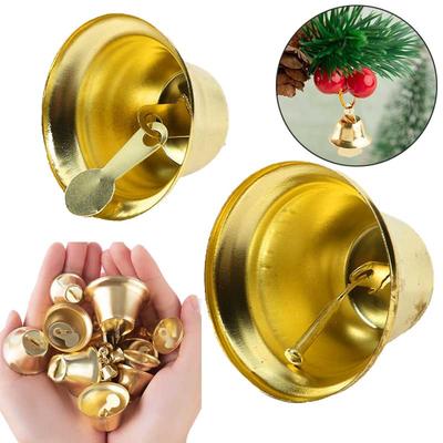 35/38/45/50mm Gold Plated Bells Ornaments Trumpet Mini Jingle Bells for DIY Handmade Crafts Pet Hanging Party Wedding Christmas