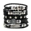 Punk Jewelry Personalized Beaded Multi-layer Leather Bracelet Diy 5-piece Set