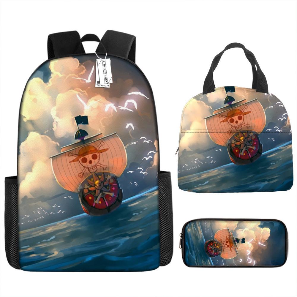 ONE PIECE Luffy One Piece Schoolbag Campus Primary School Students Nautical King Backpack Lightweight Large Capacity Computer Bag