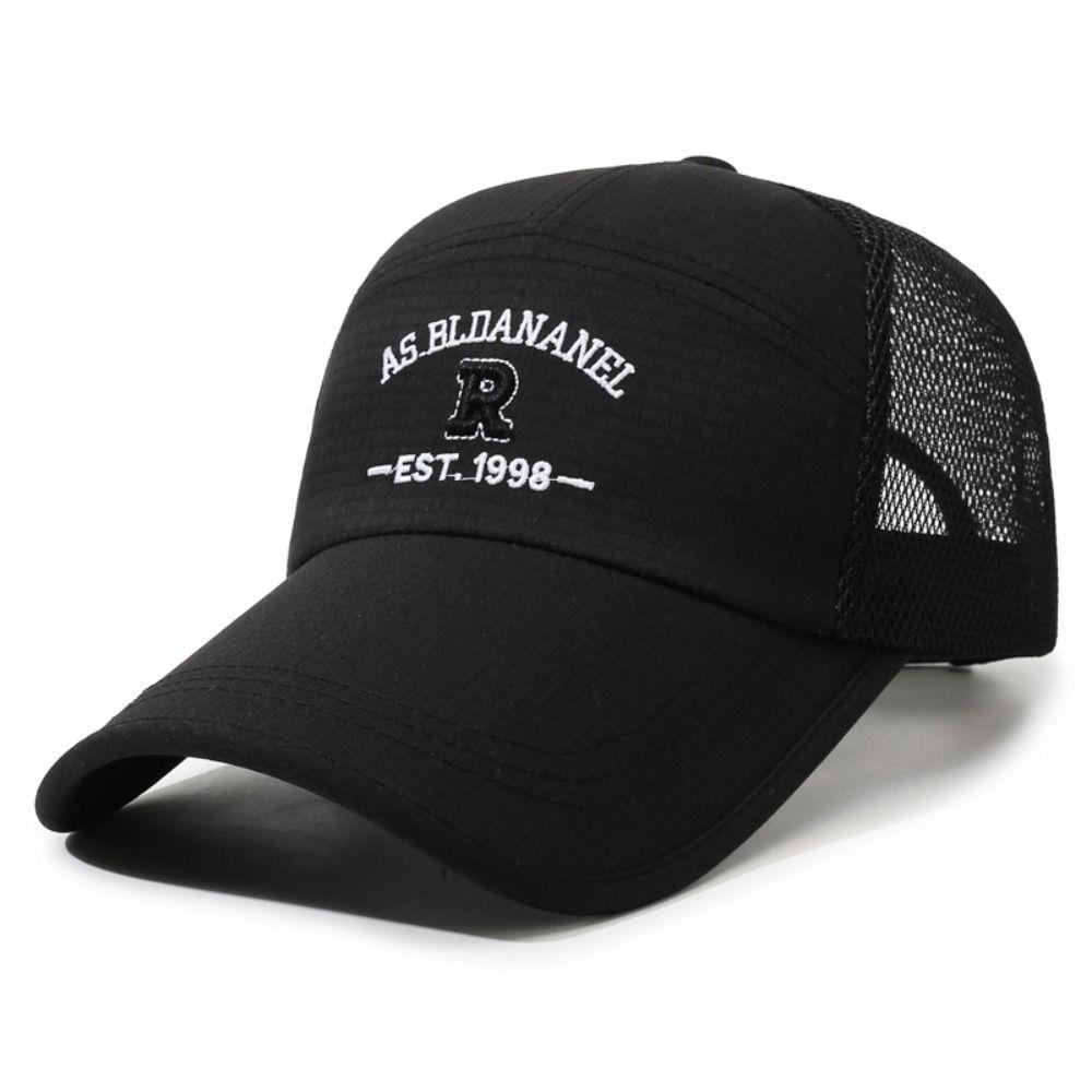 Adjustable Mesh Trucker Hat Letter Embroidery Fishing Running Sports Cap For Man Women