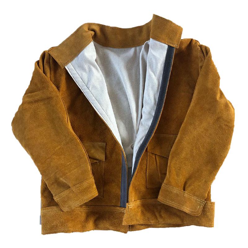 Premium Cowhide Welding Jacket - Heat Insulating, Flame Retardant, Anti-Scald Protection for Welders