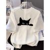 Sassy Cat Meme T-Shirt Men's Women's Loose Fit Casual Tee Cute Funny Angry Cat Print Streetwear Top for Daily