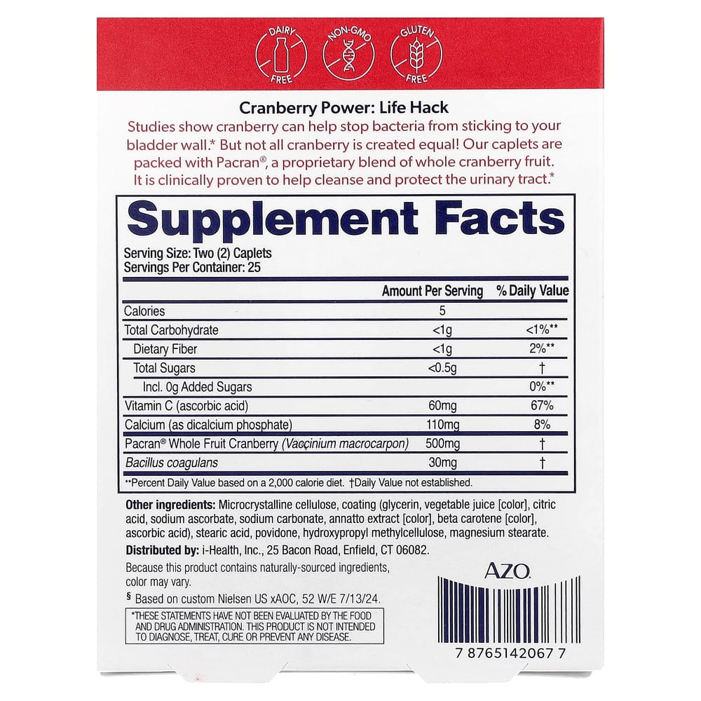 Azo Cranberry Urinary Tract Health 50 Tablets