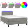 VidaXL Slatted Bed Base with Mattress and LED, Upholstered Bed, Double Bed, Adult Bed for Interior Bedroom, 3134273