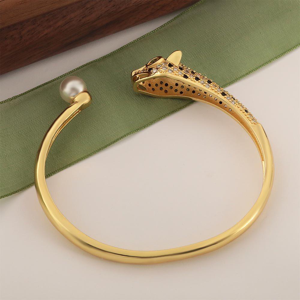 Modisches Neues Leopardenkopf-Armband Kreatives Zirkonium-Tier-Hohlarmband