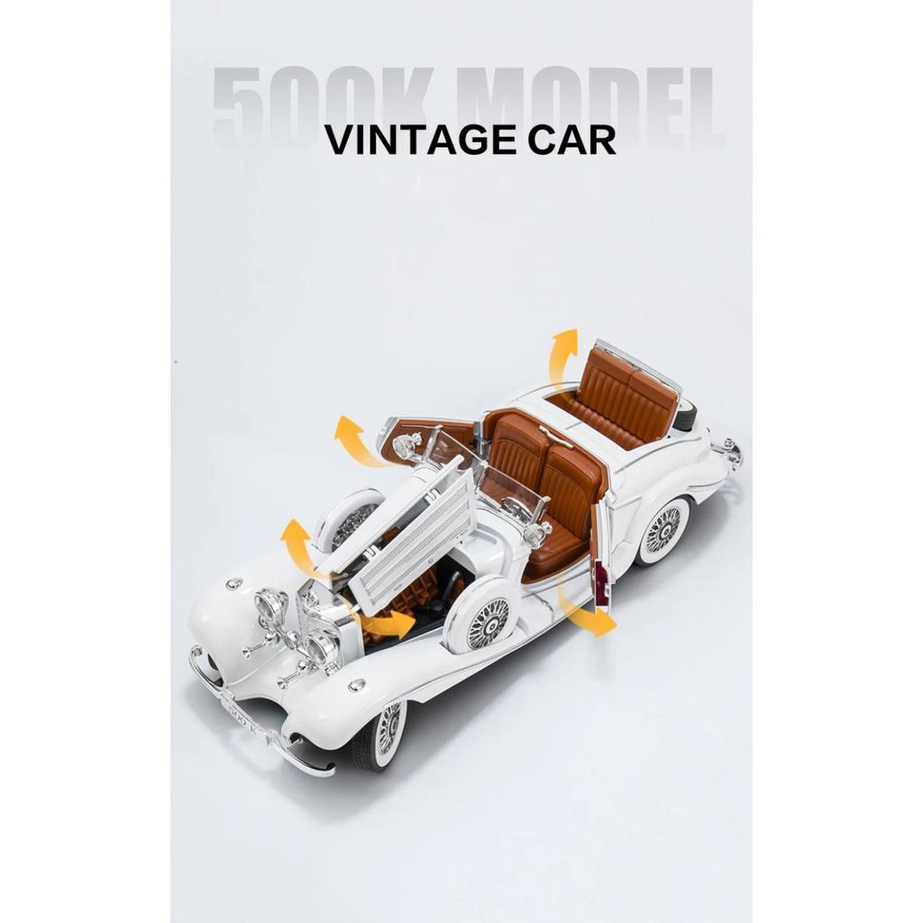 1/18 Mercedes-Benz 500K 1936 Alloy Die Cast Toy Car Model Sound and Light Children's Toy Collectibles Birthday gift