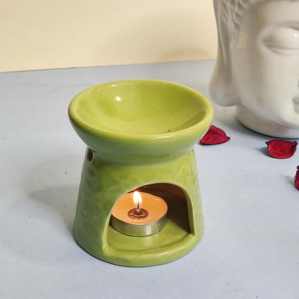 The Bling Stores Handcrafted Ceramic Round Shaped Aroma Diffuser Oil Burner for Home Fragrance| Home Decor| Aromatherapy Diffuser