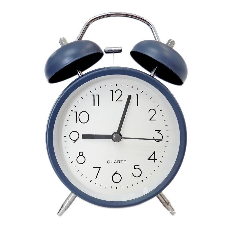 4" Silent Metal Alarm Clock with Light & Customizable Logo for Kids/Students