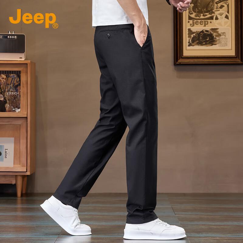 Jeep Men's Linen Blend Straight-Leg Casual Pants