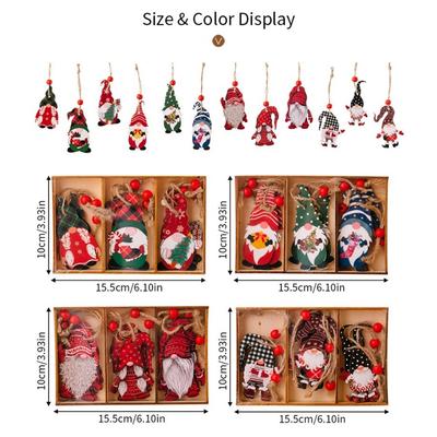 3-piece Christmas Dwarf Pendant, a Cute Santa Claus Decoration, Is Suitable for Holiday Parties. The Holiday Dwarf Doll Is Suita