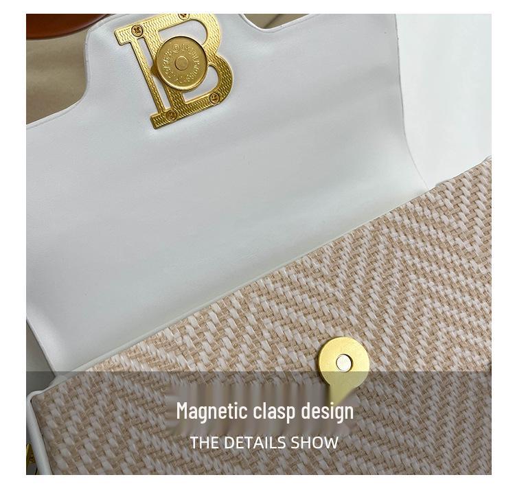 Elegante Retro Strukturierte Quadratische Umhängetasche mit Überschlag mit Schloss