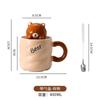 Marshmallow Animal Ceramic Cup,drinking Cup Household with Lid Spoon Underglaze Color Couple Cute Mug Microwave Oven Can Be Used