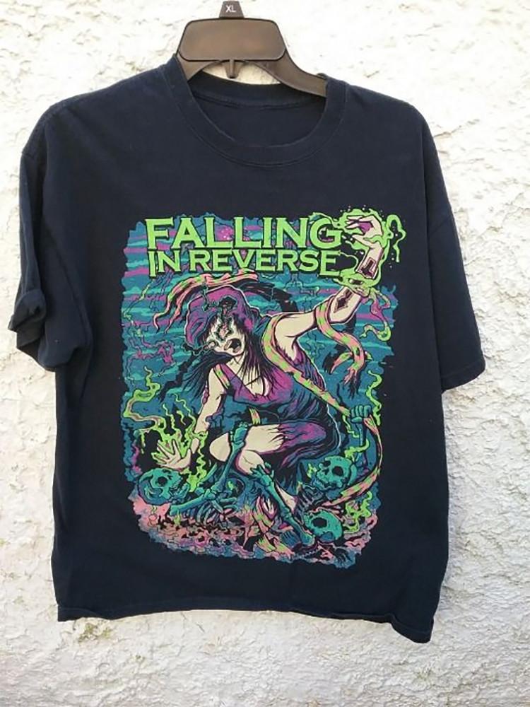 The Drug in Me Is You Falling In Reverse Band Black T-Shirt Unisex T-Shirt XL