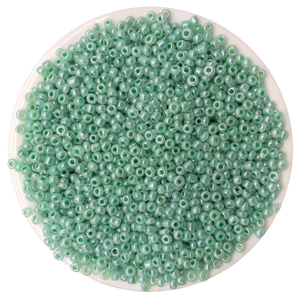 Solid Color 2/3/4mm Glass Seed Beads, Silver Lined, Dyed AB Cream, Round for Handmade Beading & Bracelets.