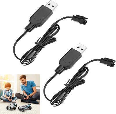 2Pcs USB Charger Cable 3.7V for RC Batteries NiCd NiMH LiPo with SM-2P Plug – Compatible with RC Cars FPV Drones