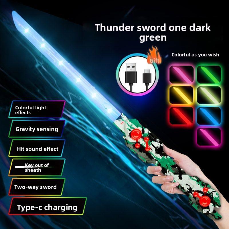

Ray Flame Double-Bladed Sword, Laser Sword, Two-Headed One-Weapon, Cool, Stretchable, Emitting Light Sword, Boy s Emitting Sword Toy