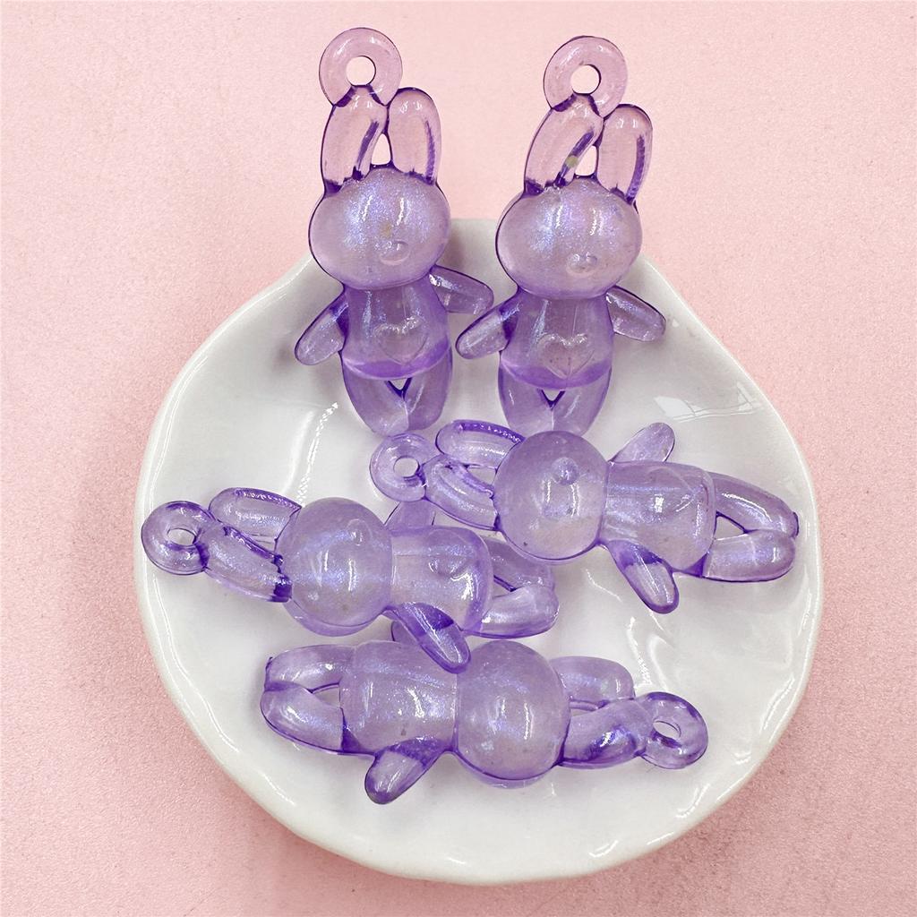 10 Stück 23 x 46,5 mm zum Selbermachen für die Schmuckherstellung, Acryl-Anhänger, stehende Kaninchenperlen, modisches handgefertigtes Material