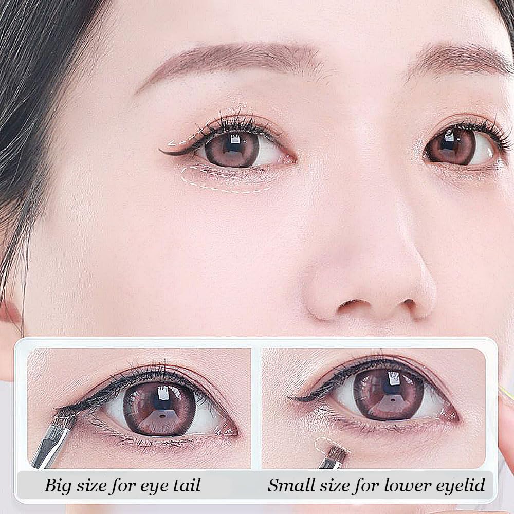 Mini Smudge Brush for Eyeliner,2 PCS Small Smudge Brush for Precision Eyeshadow and Eyeliner,Eyeliner Brush for Powder Gel Cream Liquid Concealer,Eye