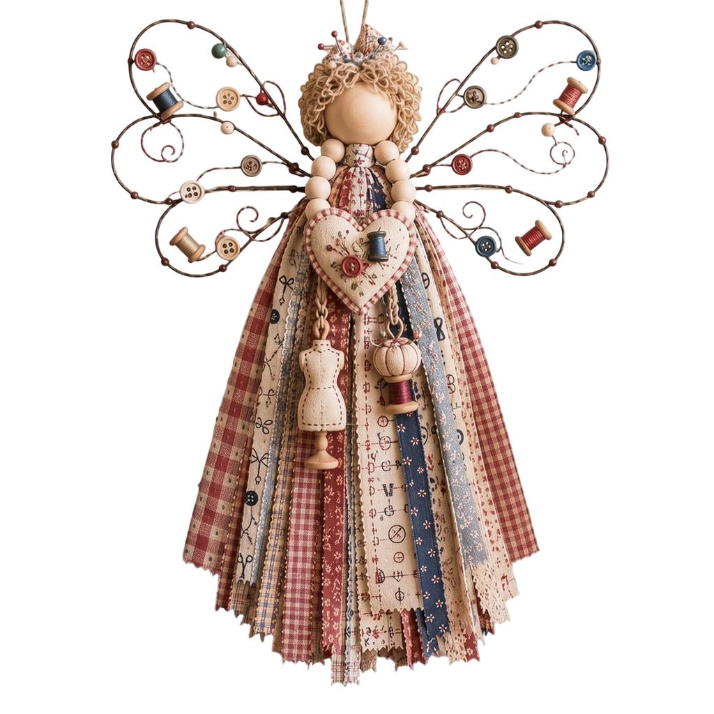 Angel Craft DIY Patchwork Kit Handmade Quilting Fabric Sewing Wall Hanging Seasonal Holiday Gift Decor