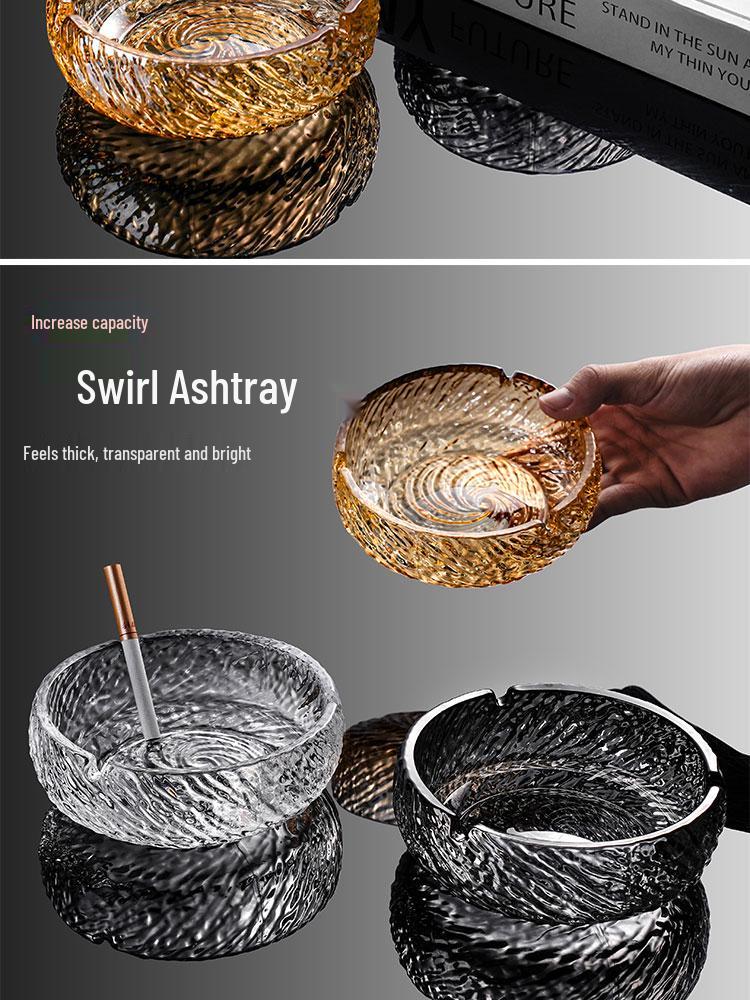 High-End Glass Ashtray for Home, Office & Car - Stylish & Creative Design