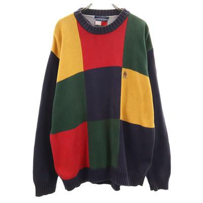 90s Παλιά Ετικέτα Σημαίας Μακρυμάνικο πλεκτό XL Πολλά πουλόβερ Ανδρικό Μεταχειρισμένο